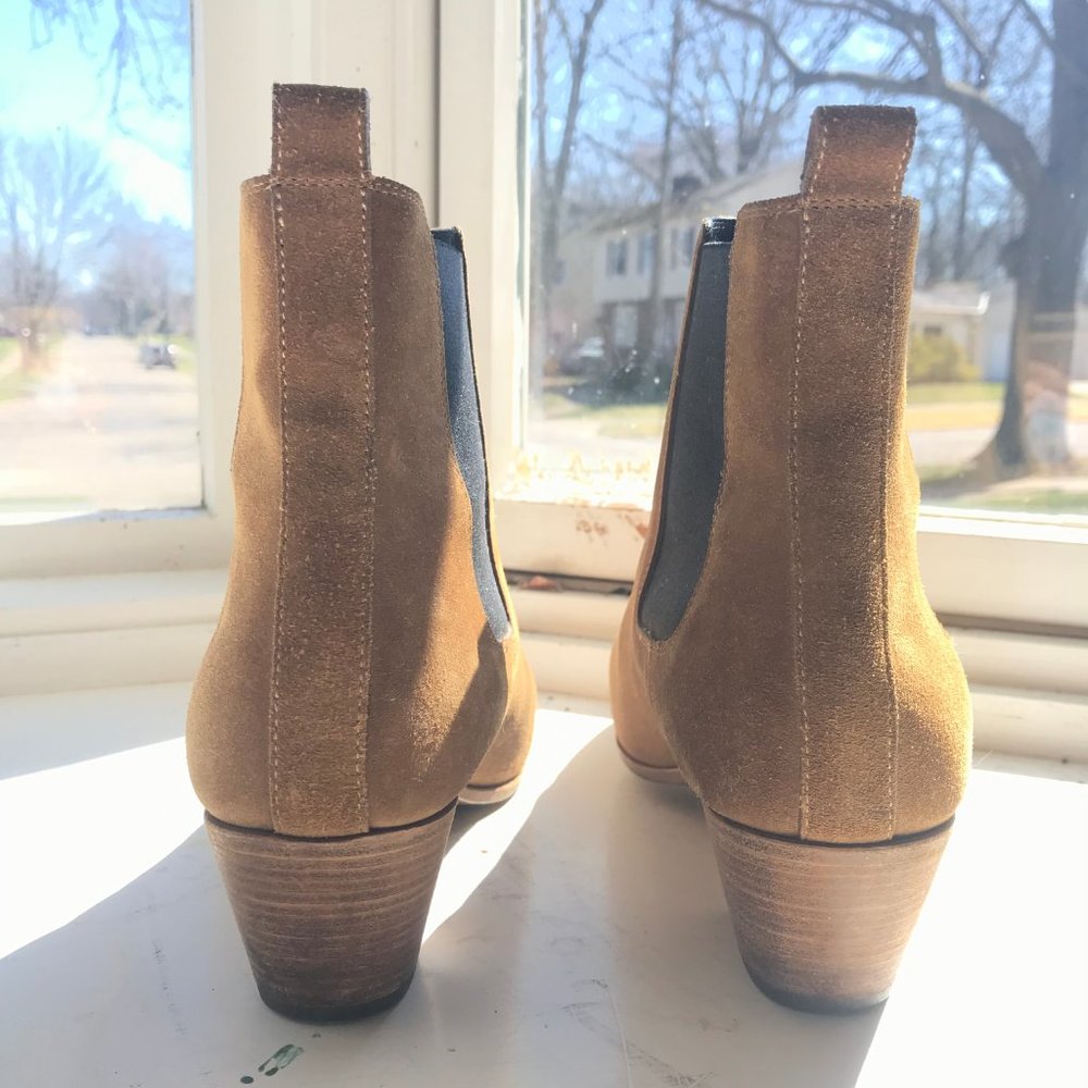 Saint Laurent Camel Suede Chelsea Ankle Boots - Picture 4 of 8